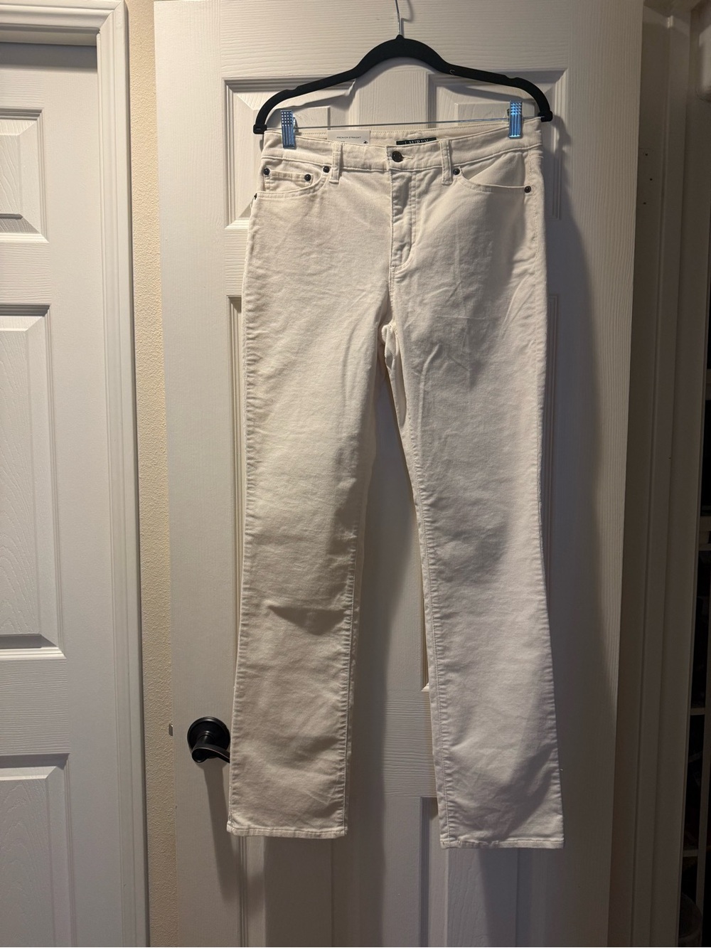 Lauren Ralph Lauren Cream Velvet Straight Leg Pants
